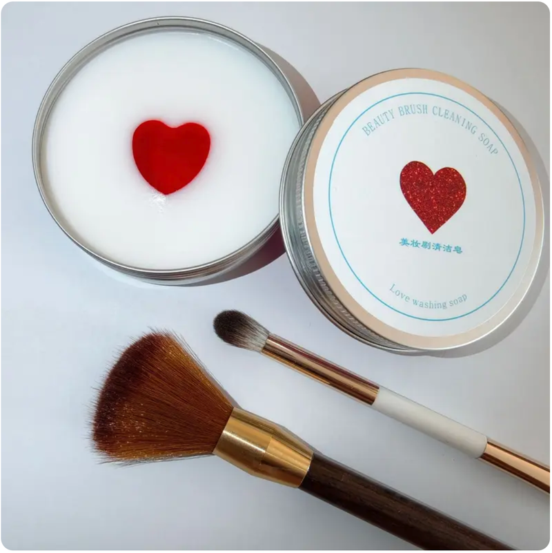 100g/60g Makeup Brush Cleaner Soap Liquid with Silicone Cleaning Pad, Solid Brush Tool Cleaner, Makeup Tools Cleaning Cleansing Cosmetic