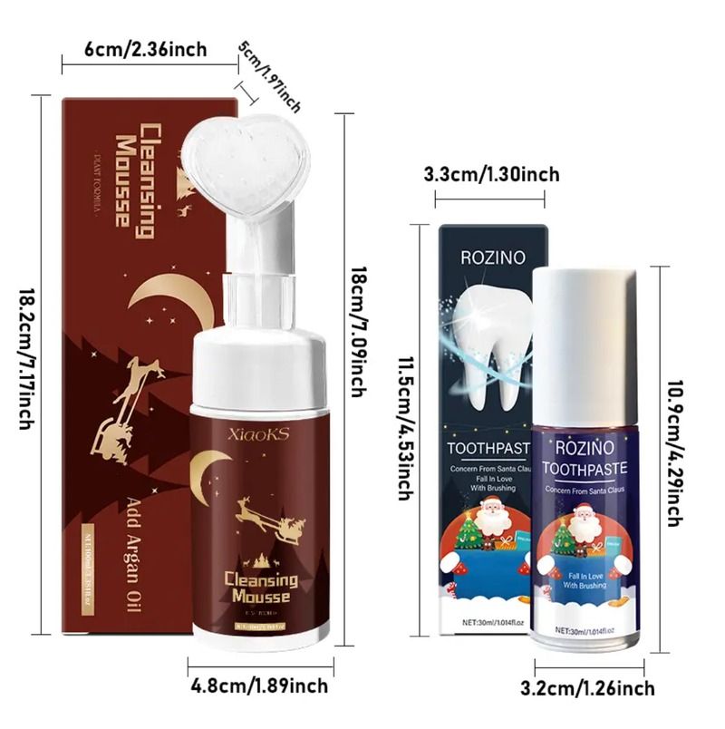 Christmas limited - edition grooming gift box, containing shampoo, conditioner, hair mask, toothpaste, lip balm, etc., takes care of everything from hair to oral cavity and lips, suitable for personal use or gifting in Christmas!