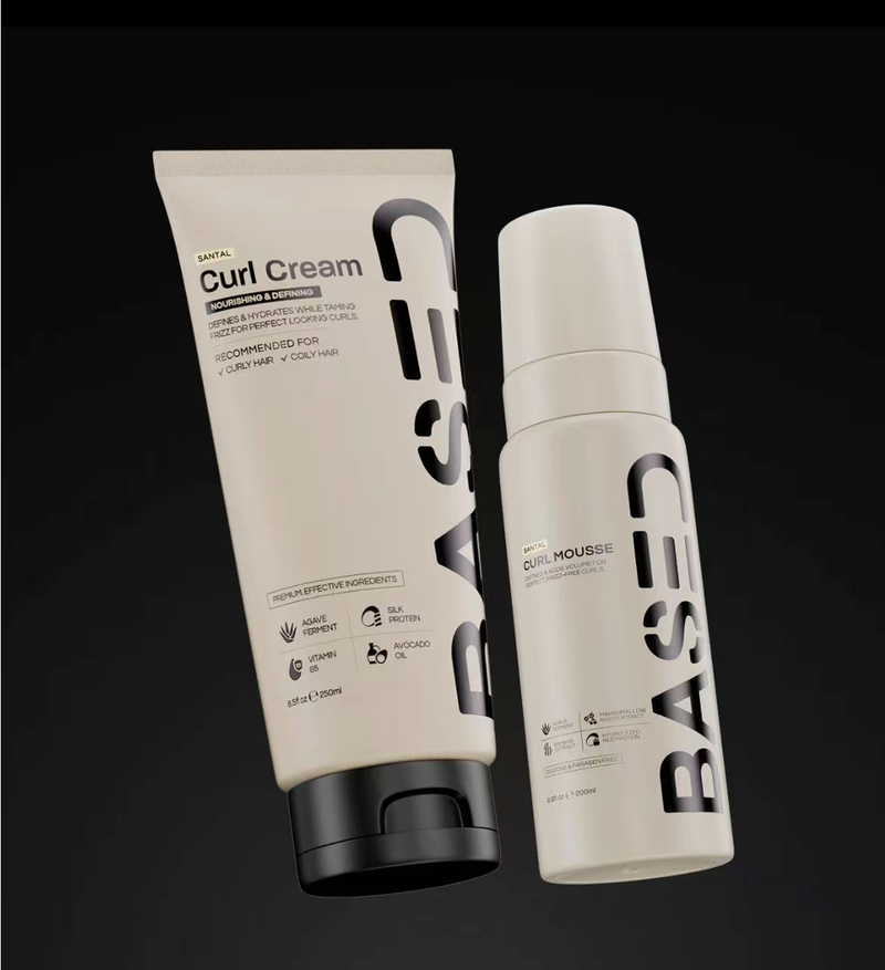 BASED Definition & Volume Duo | Curl Mousse & Curl Cream Bundle | For Defined, Voluminous, Frizz-Free Curls | Premium, Non-Toxic Ingredients