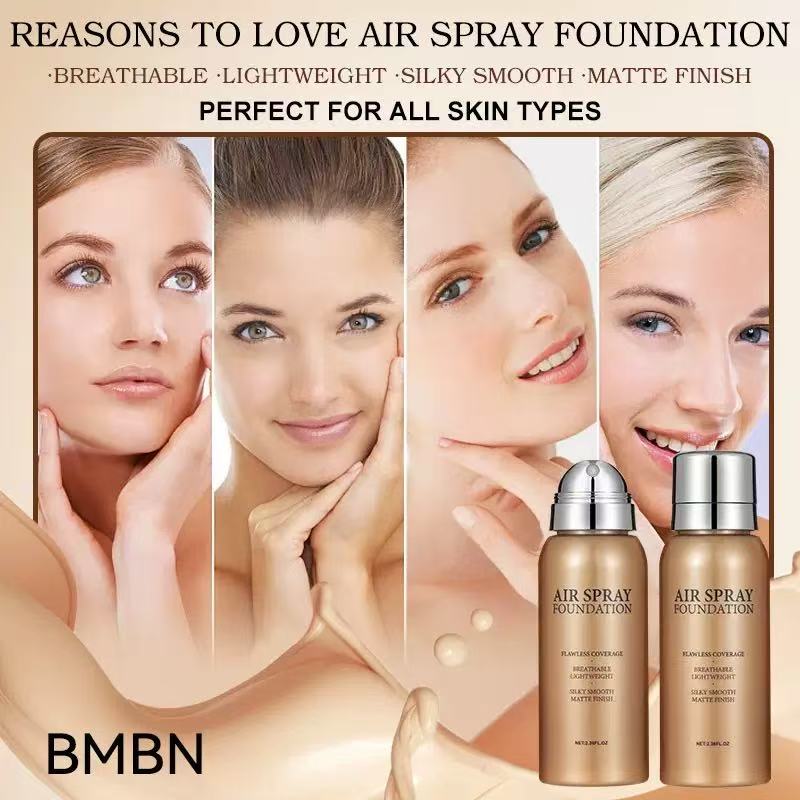 Foundation spray, waterproof, sweatproof, fine powder, brightening, portable, concealer liquid, long-lasting, no makeup falling off.