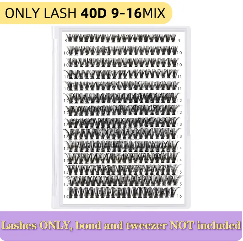30D+40D Kit l B&Q 280pcs Individual Natural Look Clusters for DIY Eyelashes Extension, Waterproof Long Lasting Beginner Friendly Fake Lashes Stacking Makeup Gift Cosmetic Mother Gift