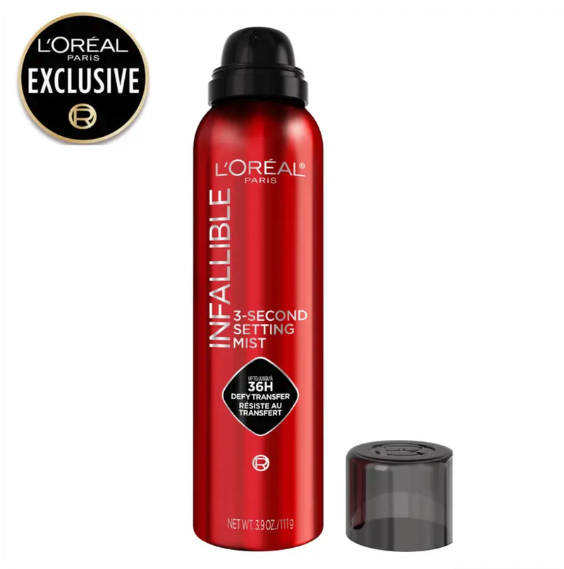 Infallible 3-Second Setting Mist Spray XL 3.52oz - 36HR Transfer & Sweat Resistant Makeup Setting Mist, L'Oréal Paris